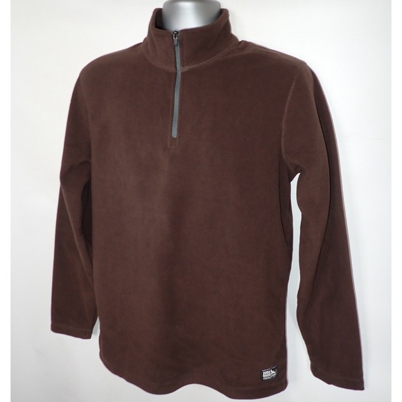 Eddie Bauer Mens S Fast Fleece 1/4 zip Long Sleeve Shirt  Pinecone Brown New - Picture 2 of 5
